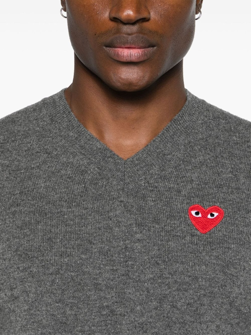 heart-patch wool jumper 6