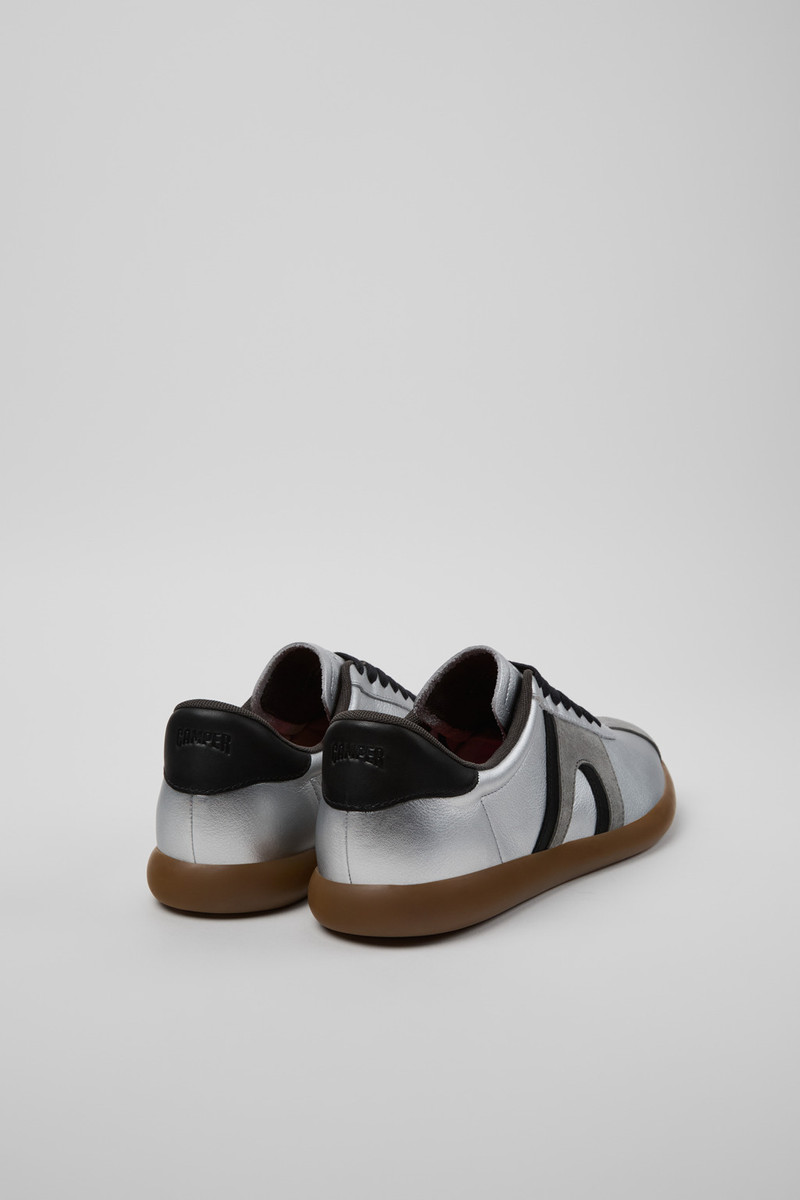 CAMPERLAB Silver-black Leather and Nubuck Sneakers for Men. outlook