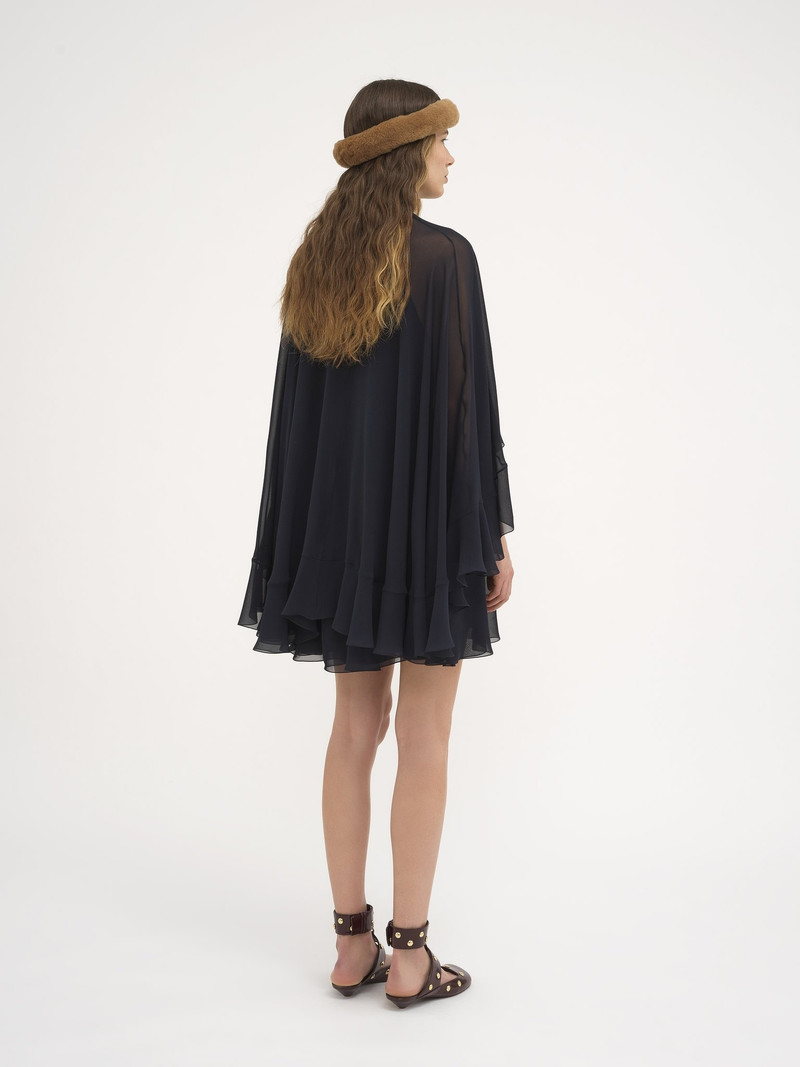 MINI CAPE DRESS IN SILK GEORGETTE 6