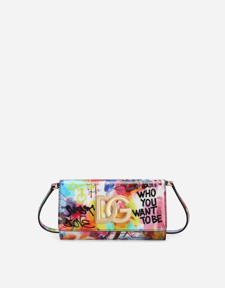 Printed patent leather 3.5 clutch - 1