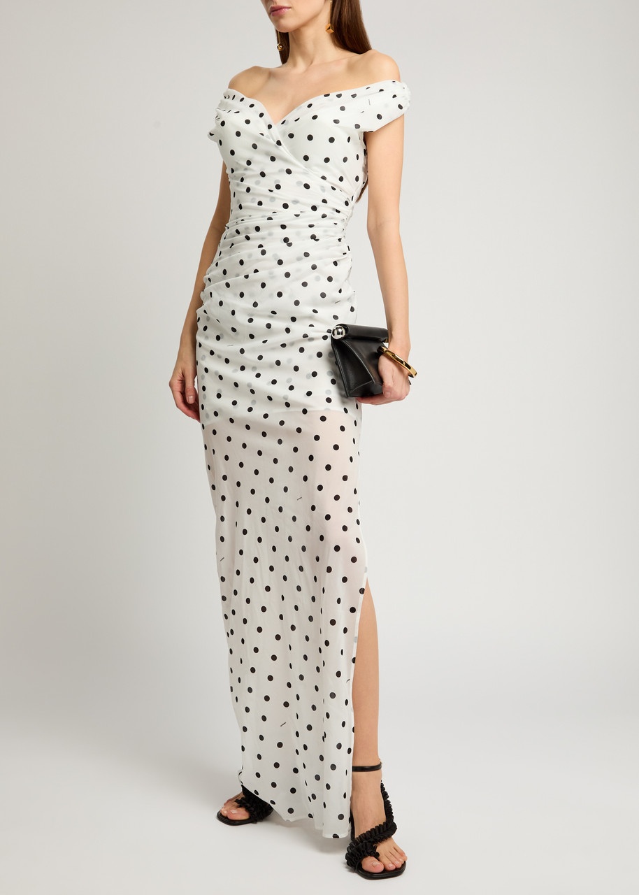 Jacquemus La Robe Rita Polka dot Jersey Maxi Dress - 4