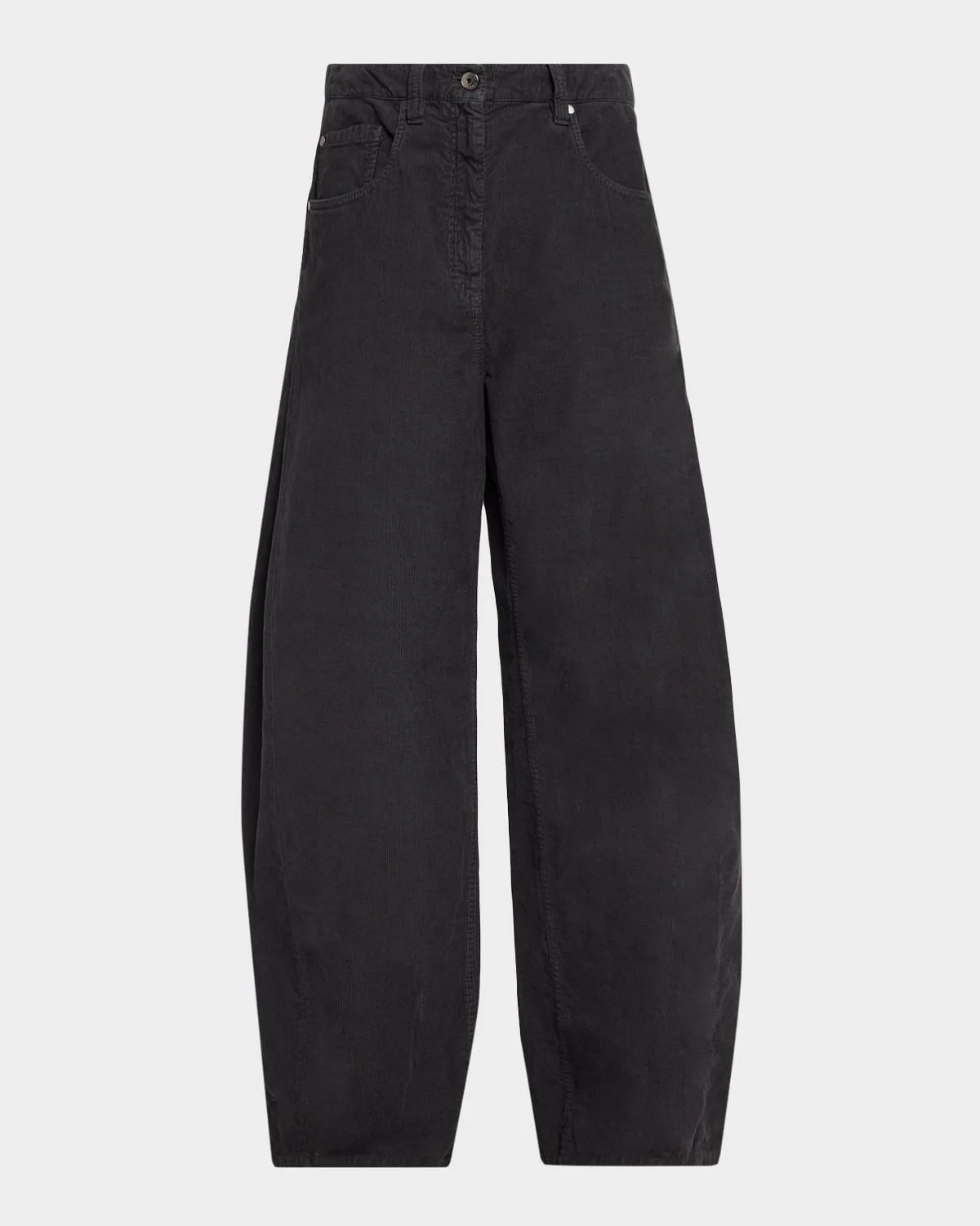 Corduroy Wide Barrel-Leg Pants - 1