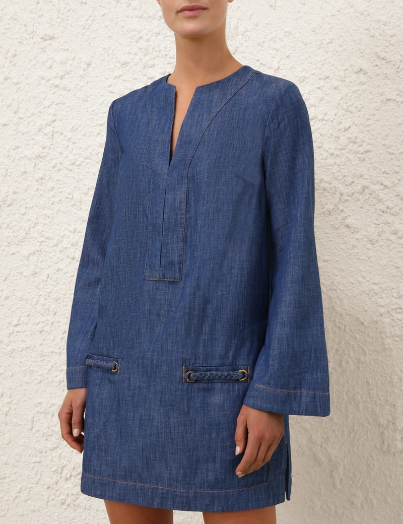 Zimmermann WYLIE DENIM TUNIC DRESS | REVERSIBLE