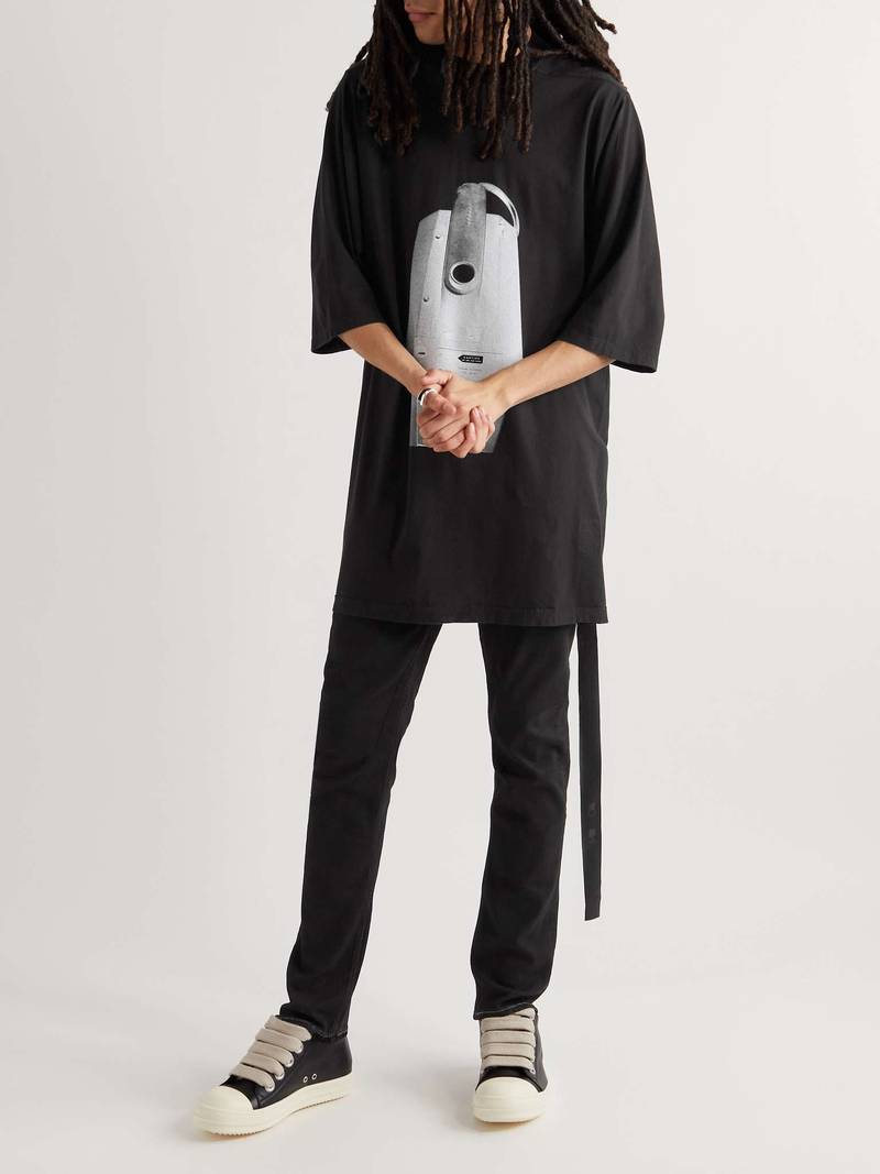 Rick Owens DRKSHDW Printed Cotton-Jersey T-Shirt outlook