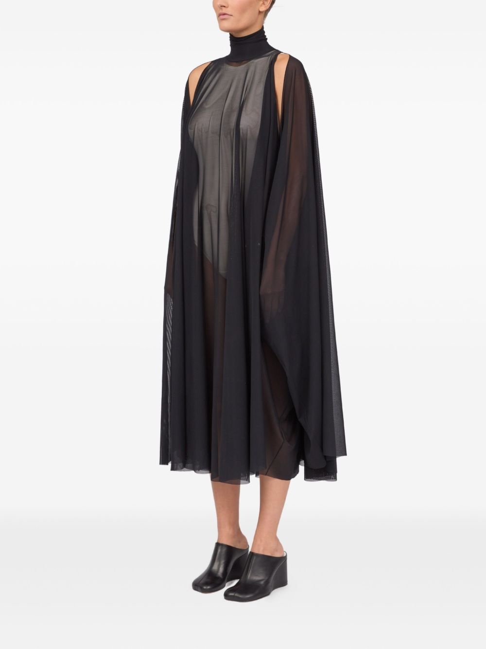 semi sheer maxi dress - 6