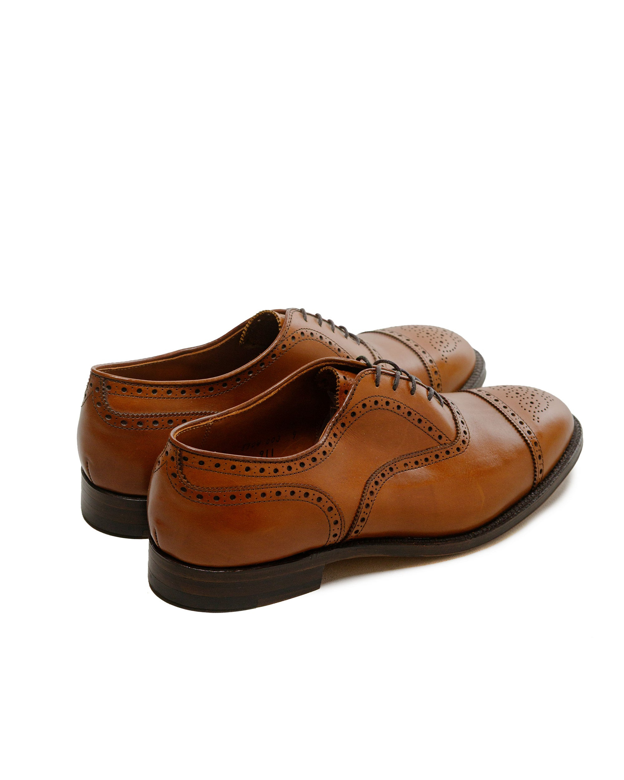 Medallion Perf Tip Bal Oxford Burnished Tan Calfskin 911 - 3
