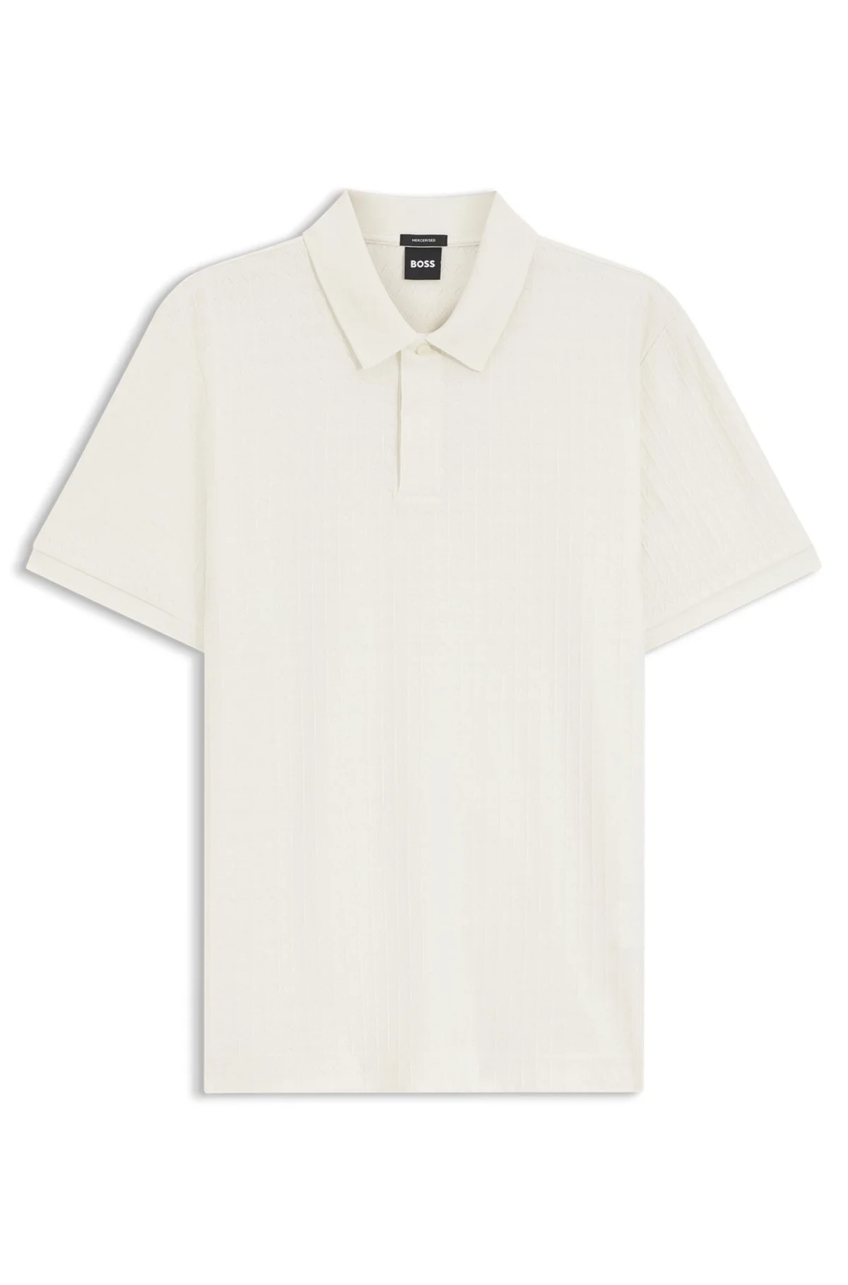 GEOMETRIC-JACQUARD POLO SHIRT IN COTTON - 1