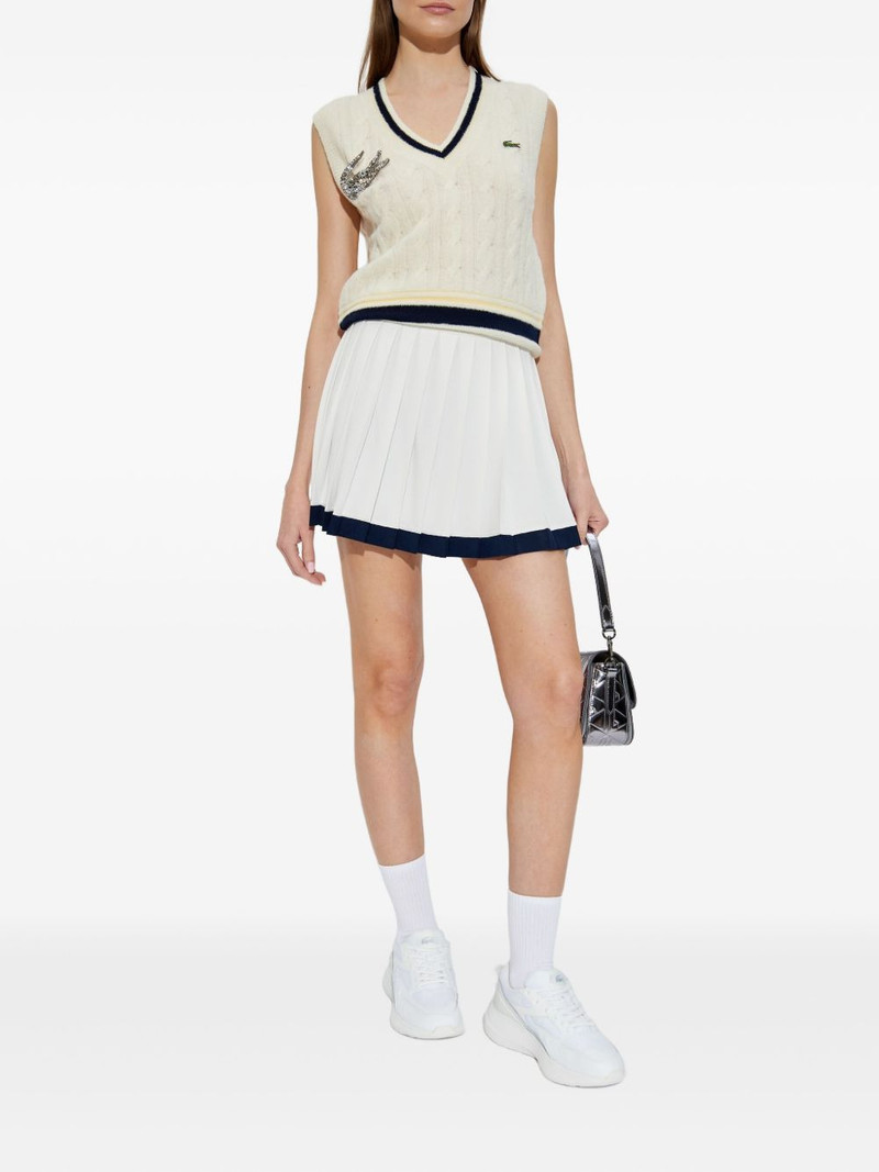 LACOSTE cable-knit v-neck top outlook