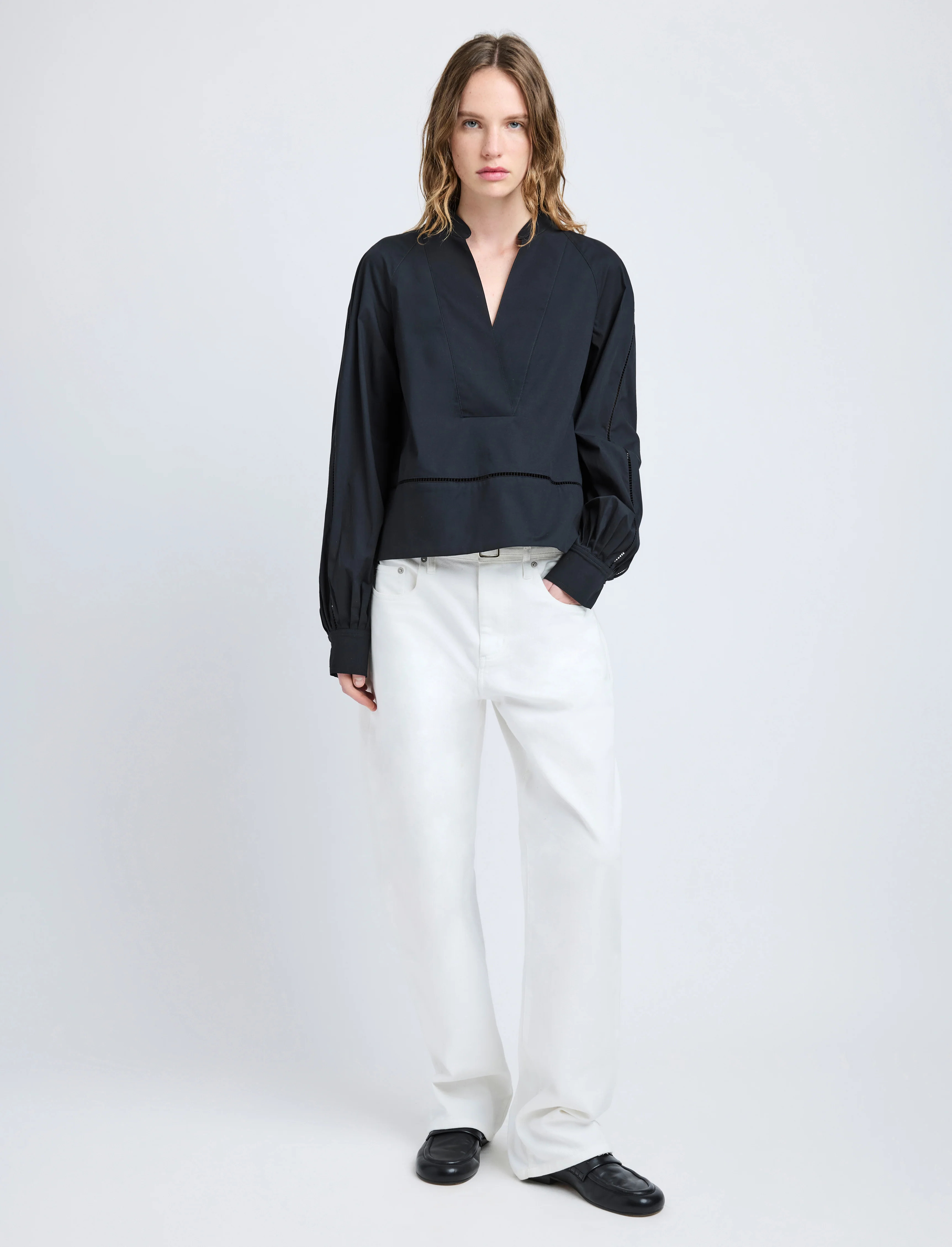 Grayson Top in Eco Cotton Poplin - 3