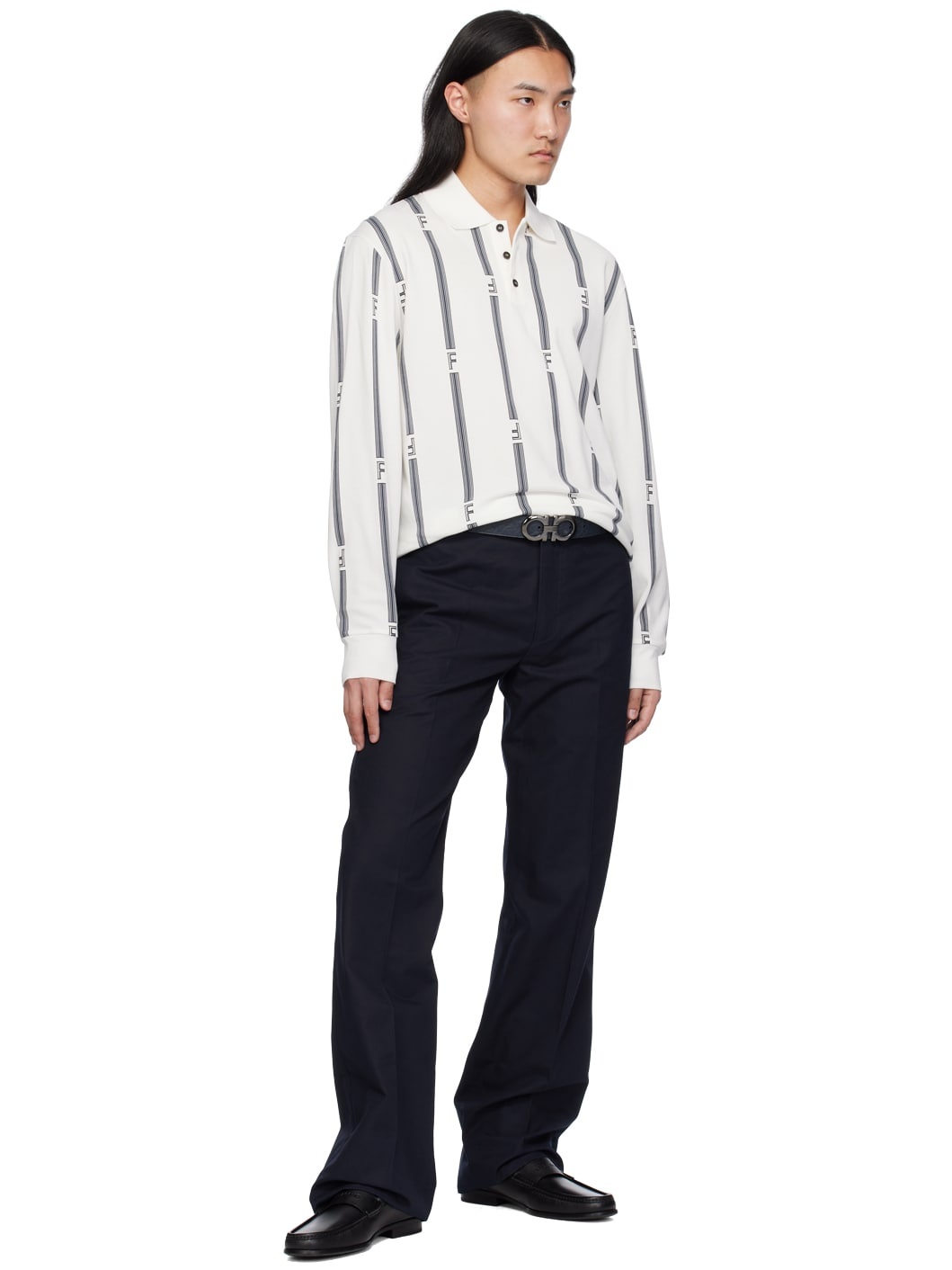 Navy & Black Gancini Reversible Belt - 3