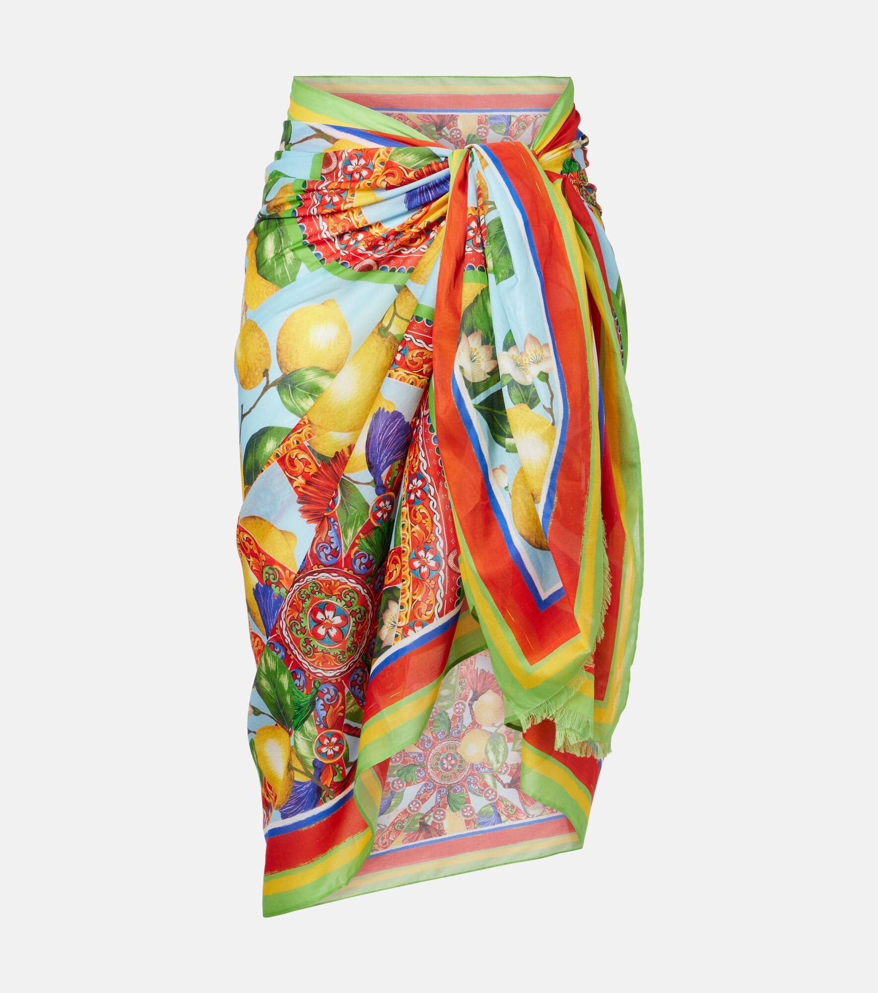 Printed cotton beach cover-up - 1