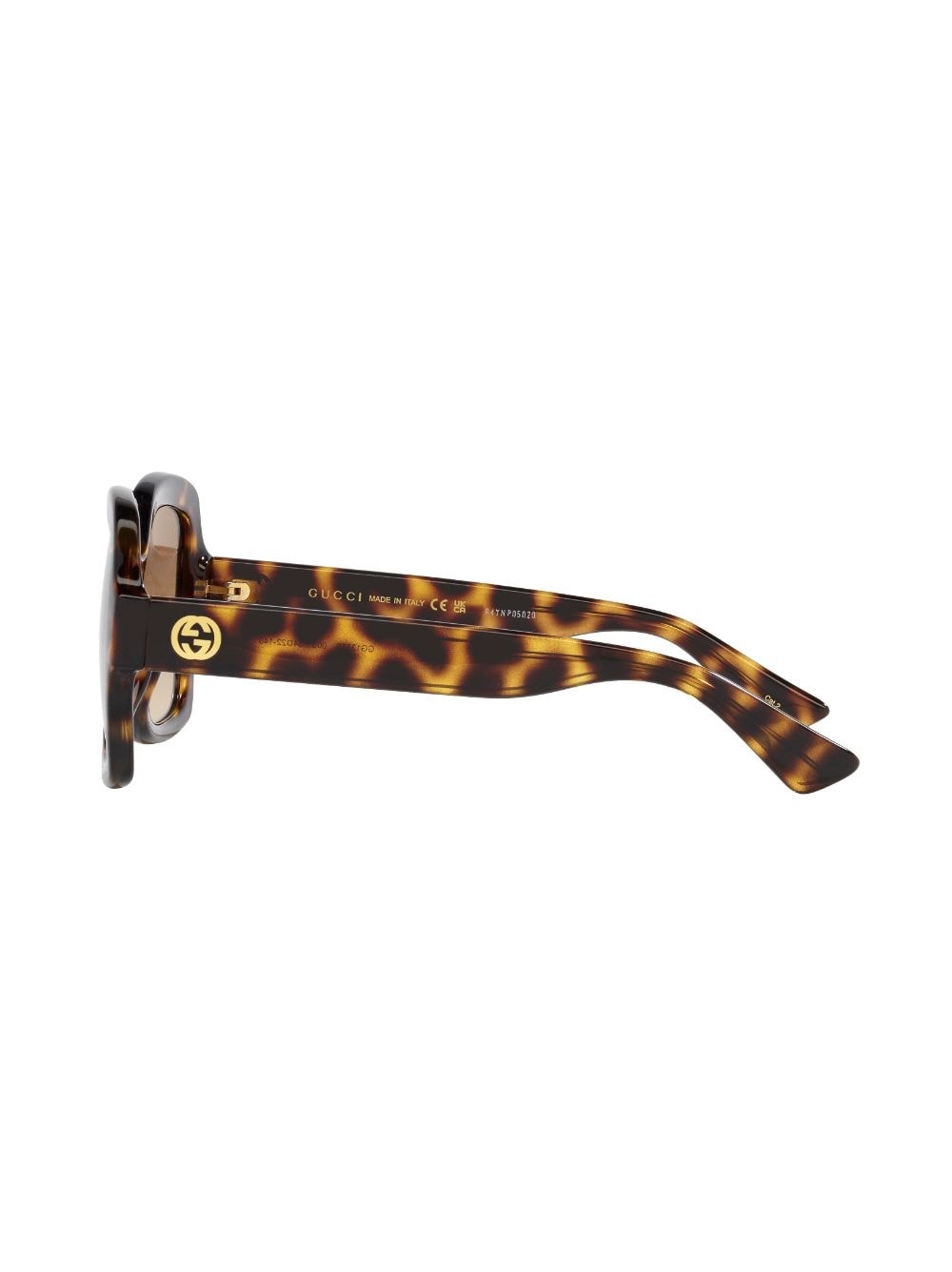 tortoiseshell-effect square-frame sunglasses - 4