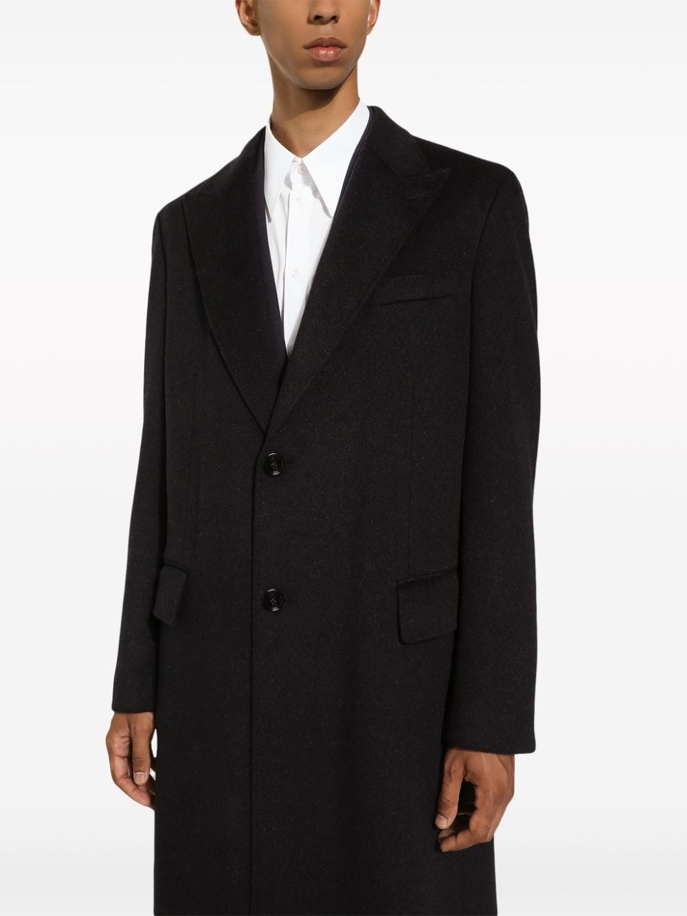 single-breasted cashmere coat - 5