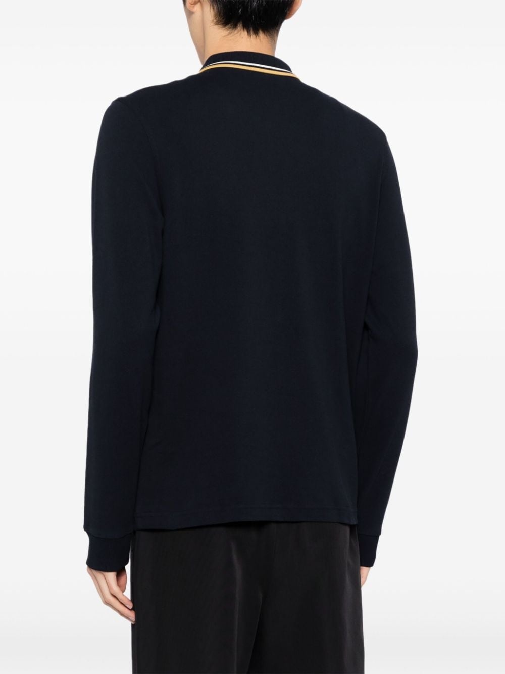 logo-embroidered long-sleeved polo shirt - 8