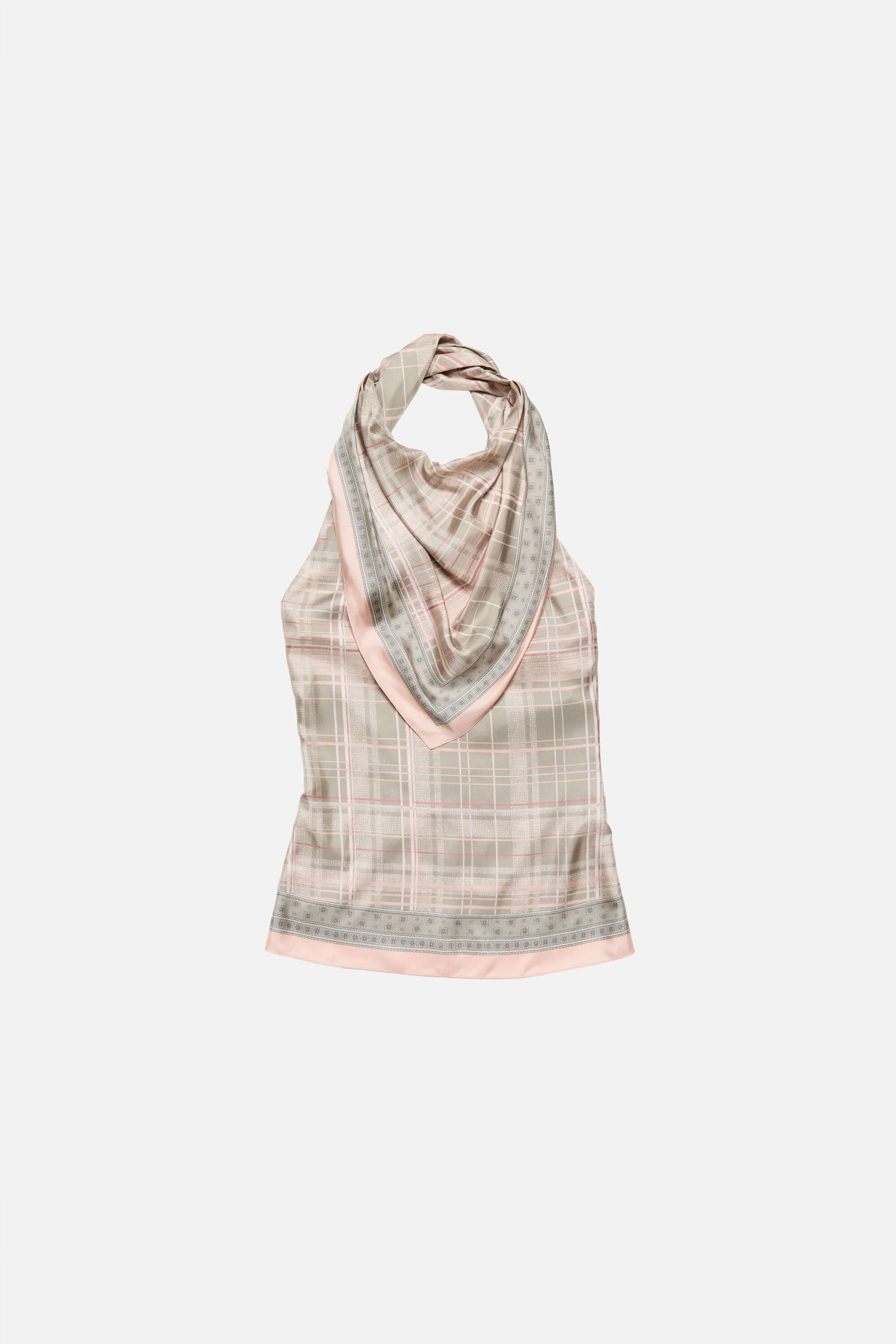 Silk blouse with scarf - Pink - 1