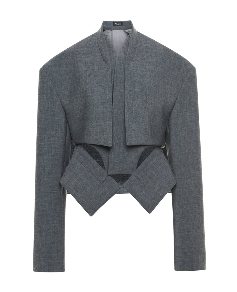A.W.A.K.E. MODE CROPPED JACKET WITH INSERT GREY outlook
