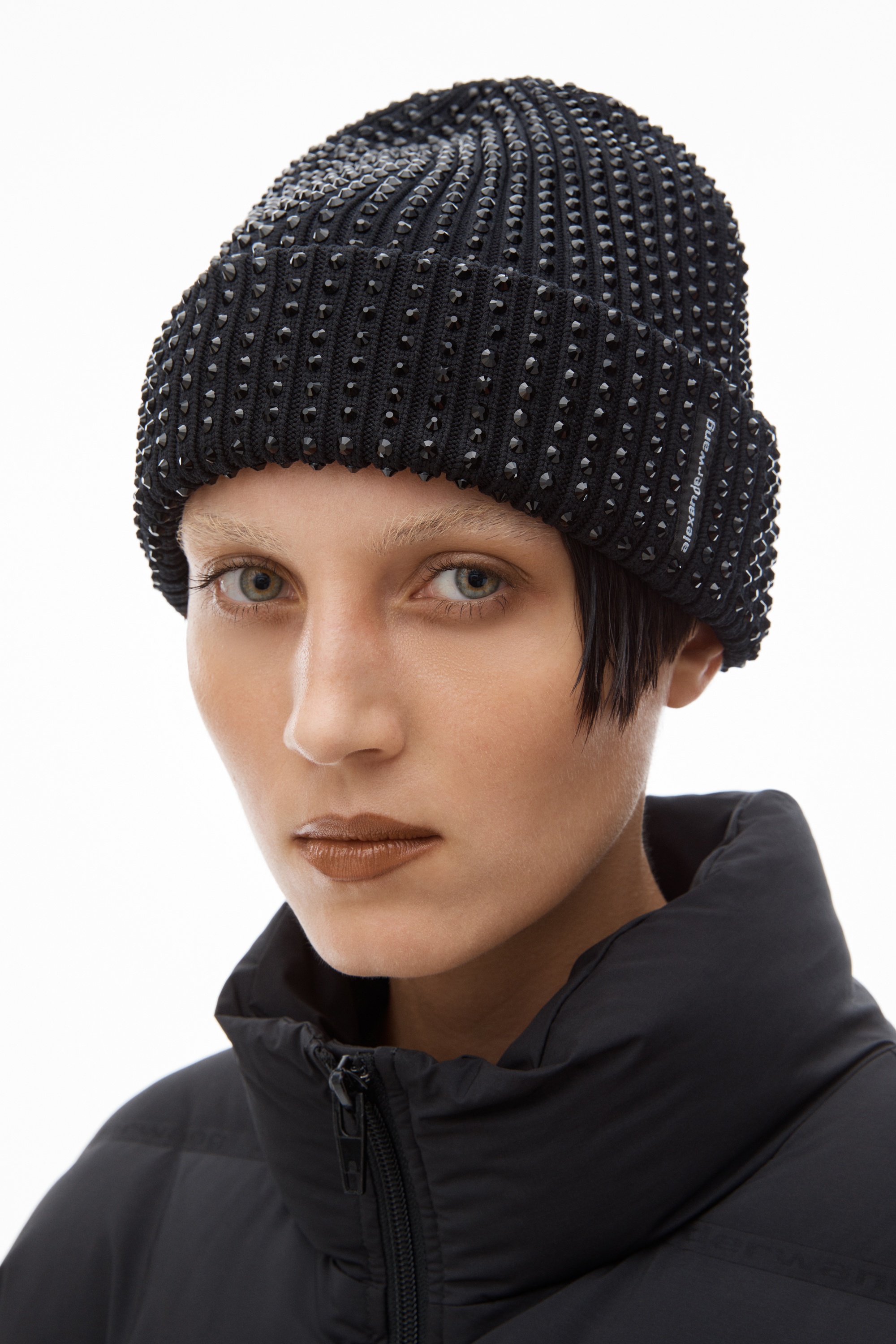 crystal hotfix logo beanie - 4