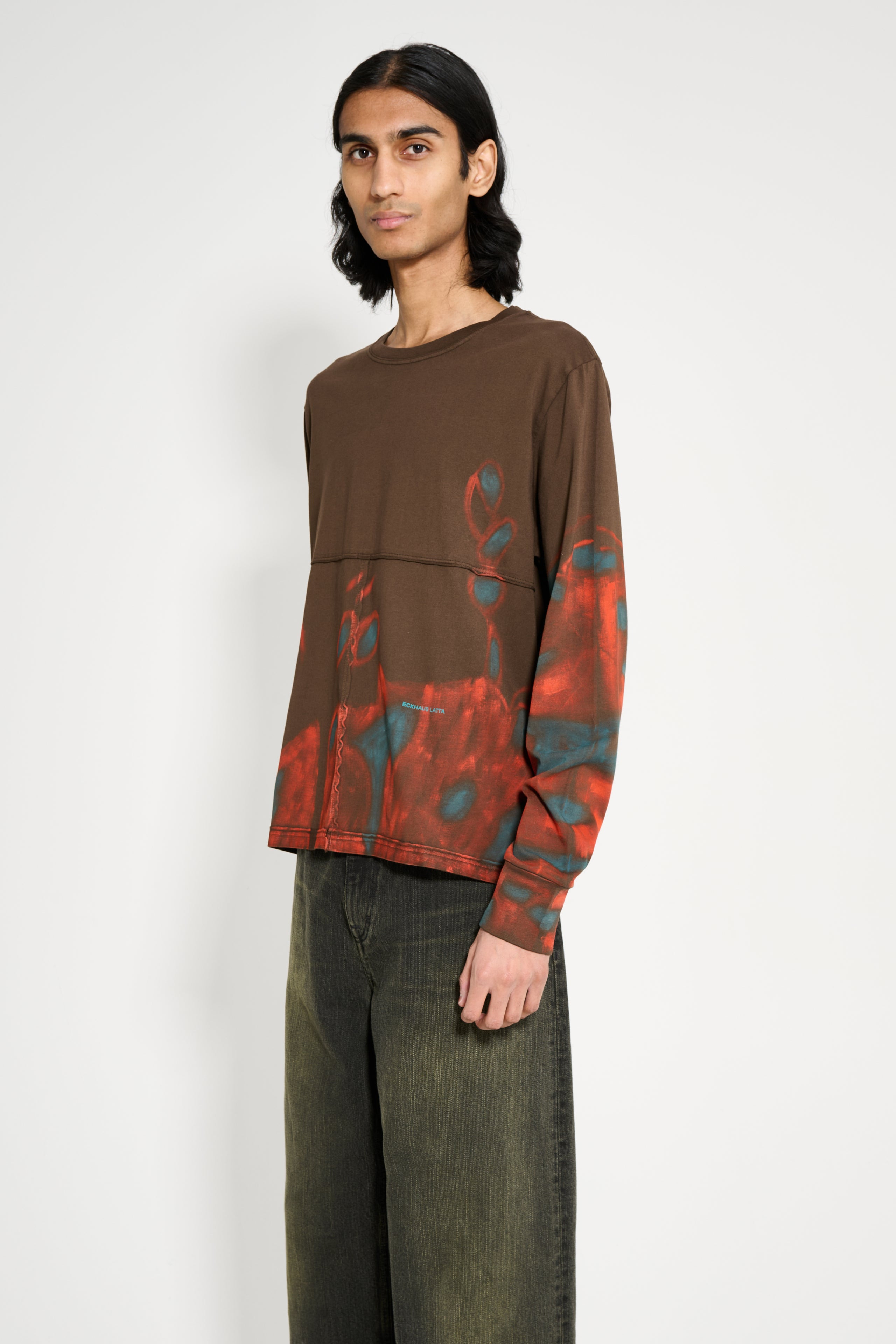 ECKHAUS LATTA LAPPED LONG SLEEVE TEE OIL - 2