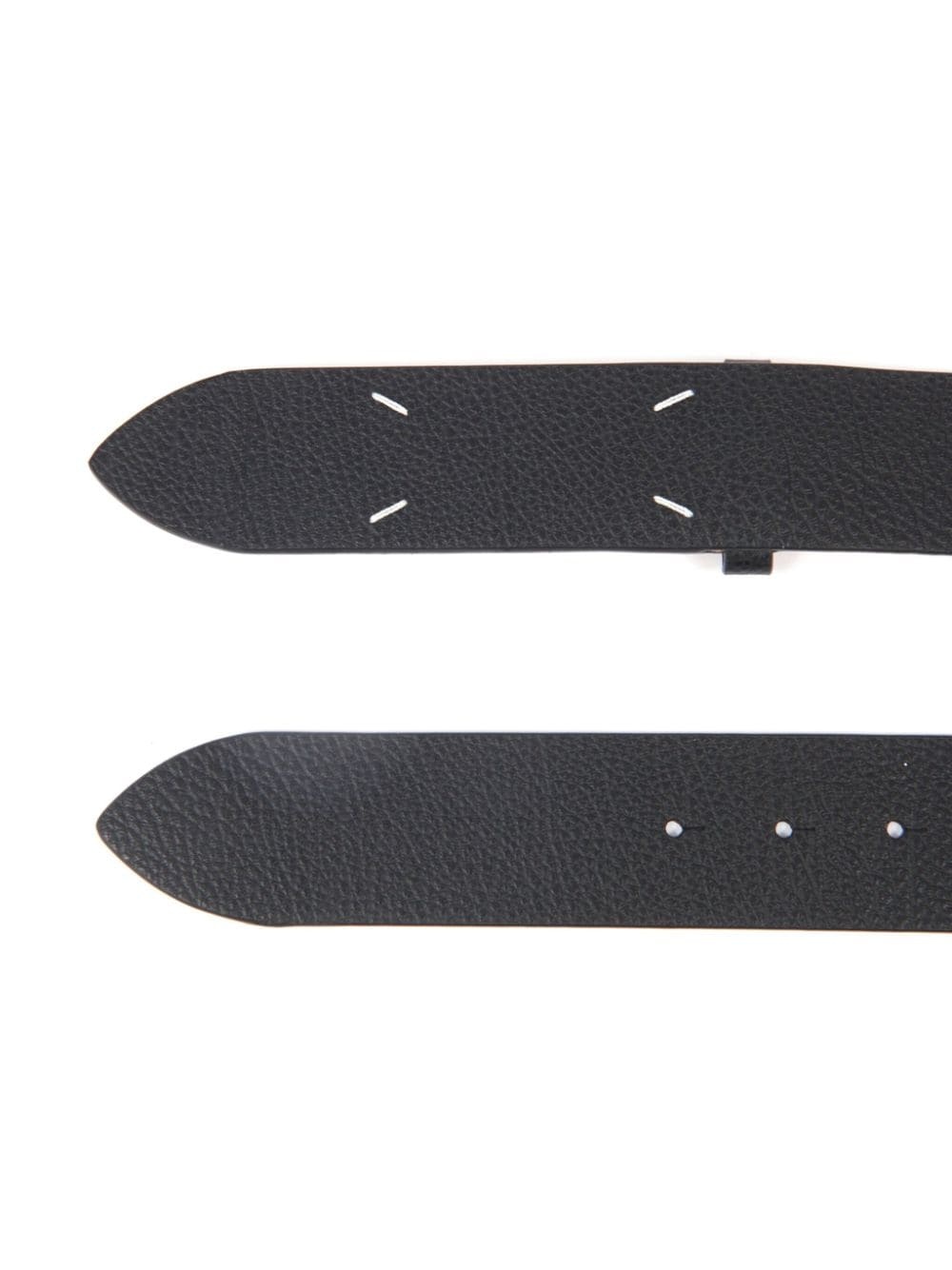 four-stitch grained-leather belt - 2