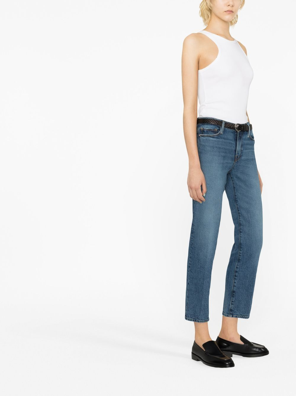 cropped straight leg jeans - 3