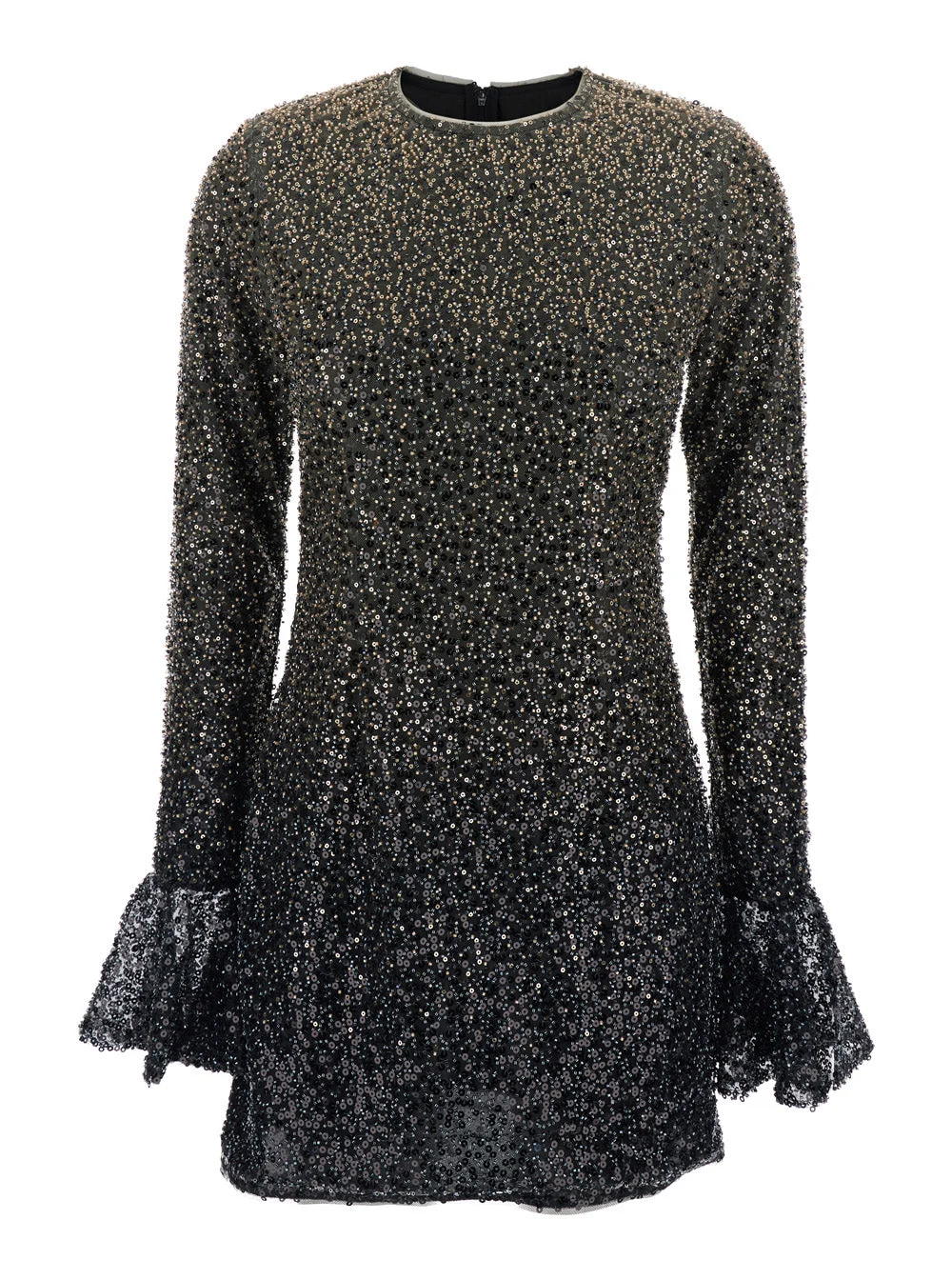 Rotate Women Metallic Dress With All-Over Beading And Flared Hems In Fabric Woman - 1