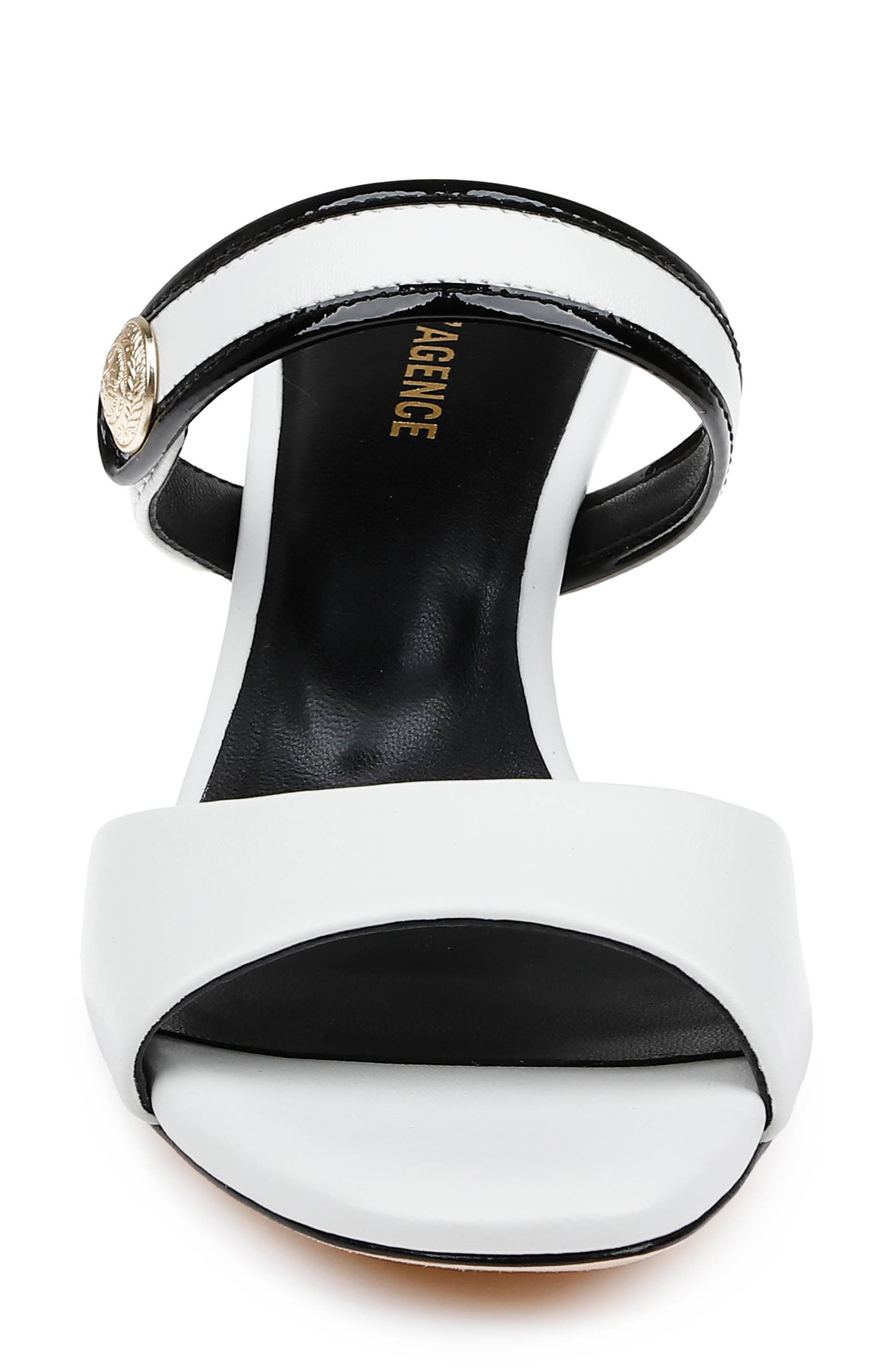 L'AGENCE Giulia Slide Sandal in White Leather at Nordstrom - 4
