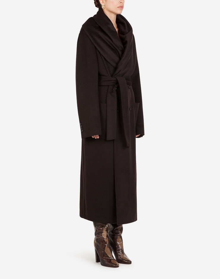 Belted cashmere robe coat - 5