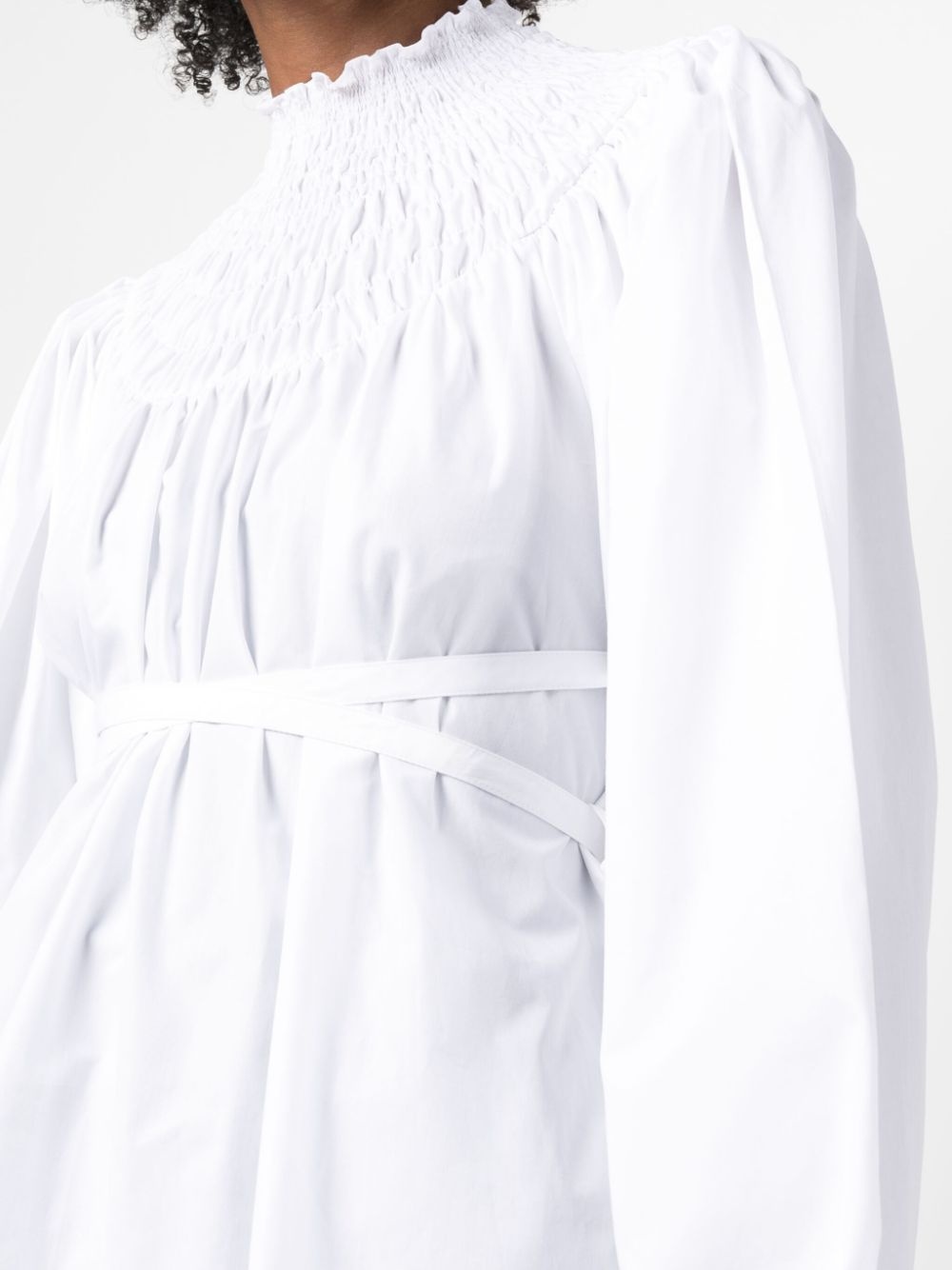 tie-waist organic cotton blouse - 5