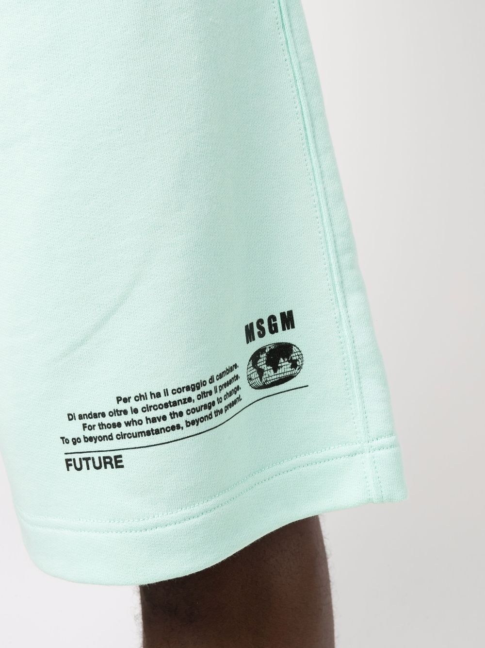 knee-length cotton track shorts - 9