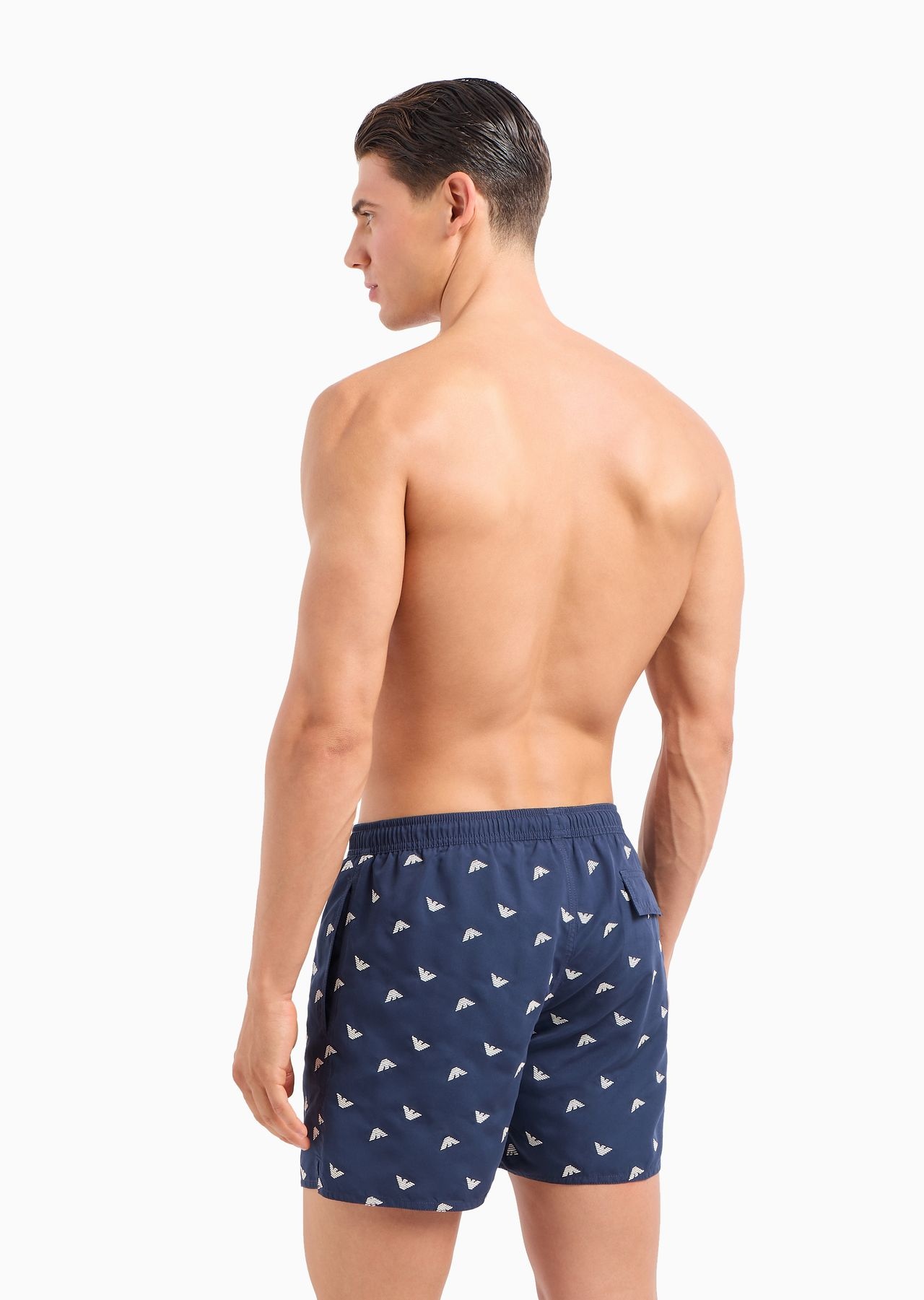 Swim shorts with all-over micro eagle embroidery - 3