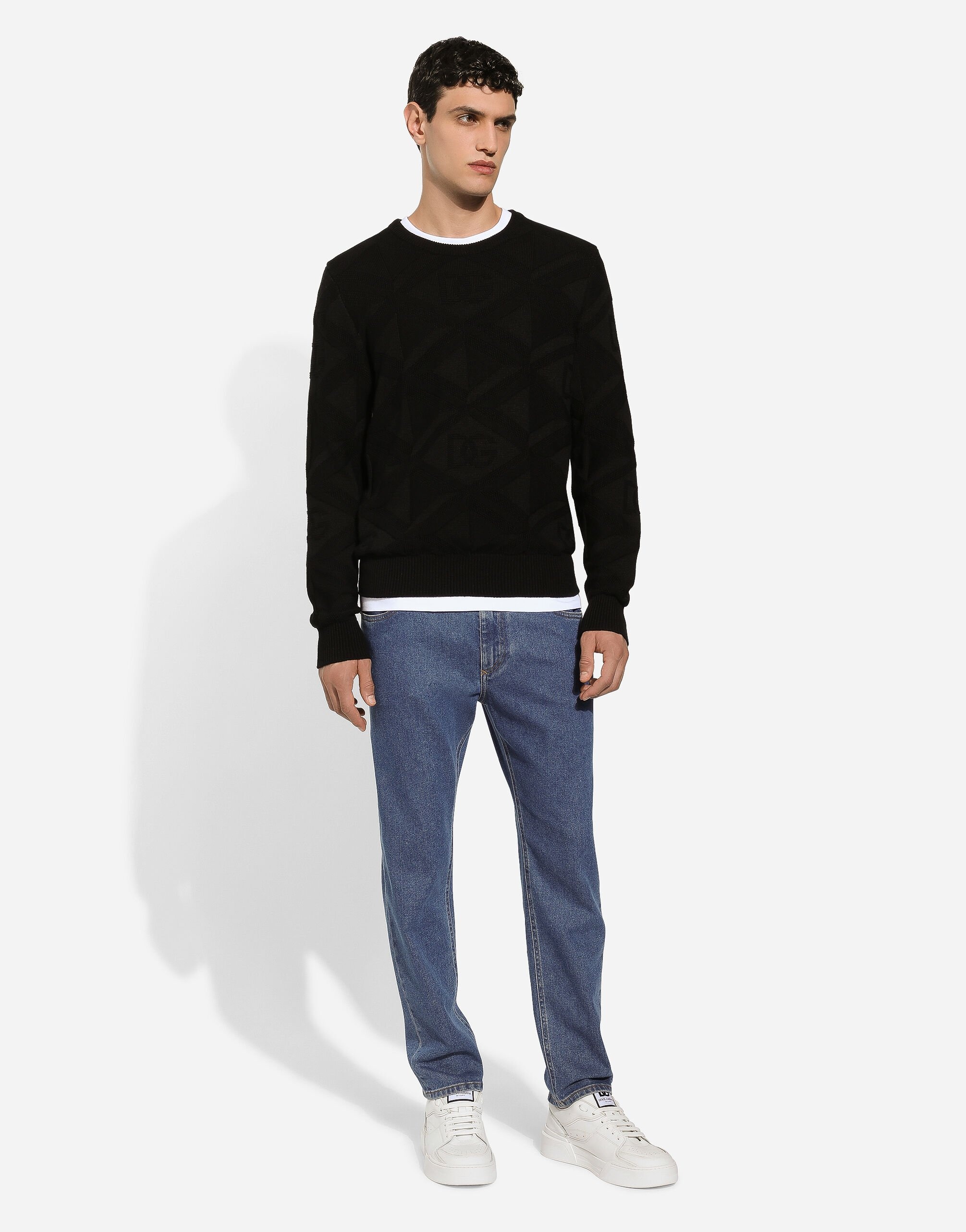 Loose stretch blue denim jeans - 2