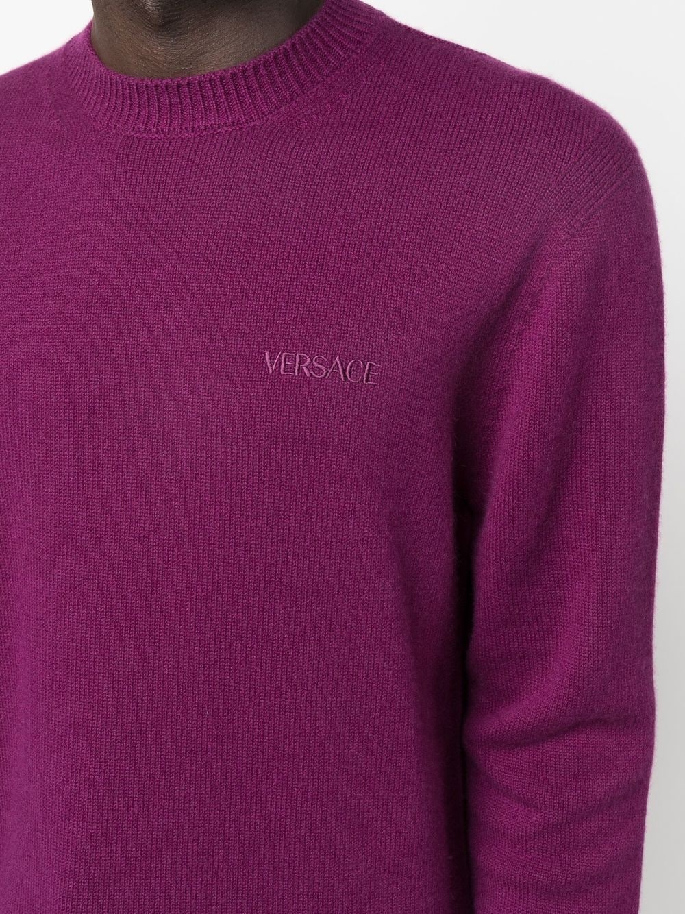 embroidered-logo crew-neck jumper - 5