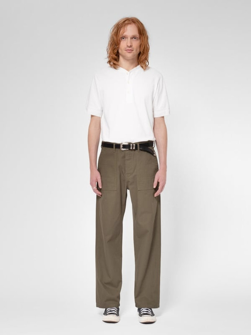 Nudie Jeans Tuff Tony Fatigue Pants Olive outlook