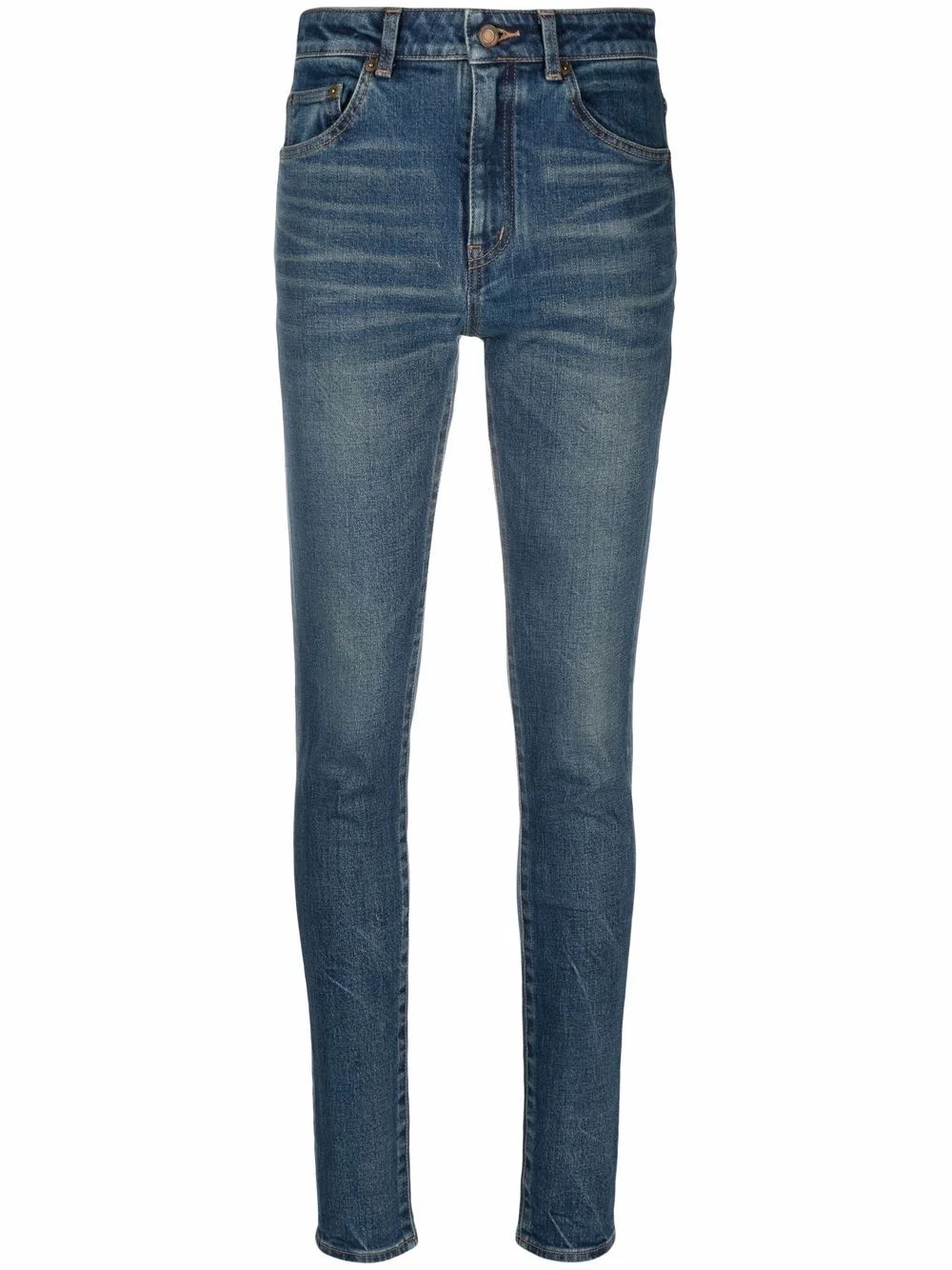 whiskered skinny jeans - 1