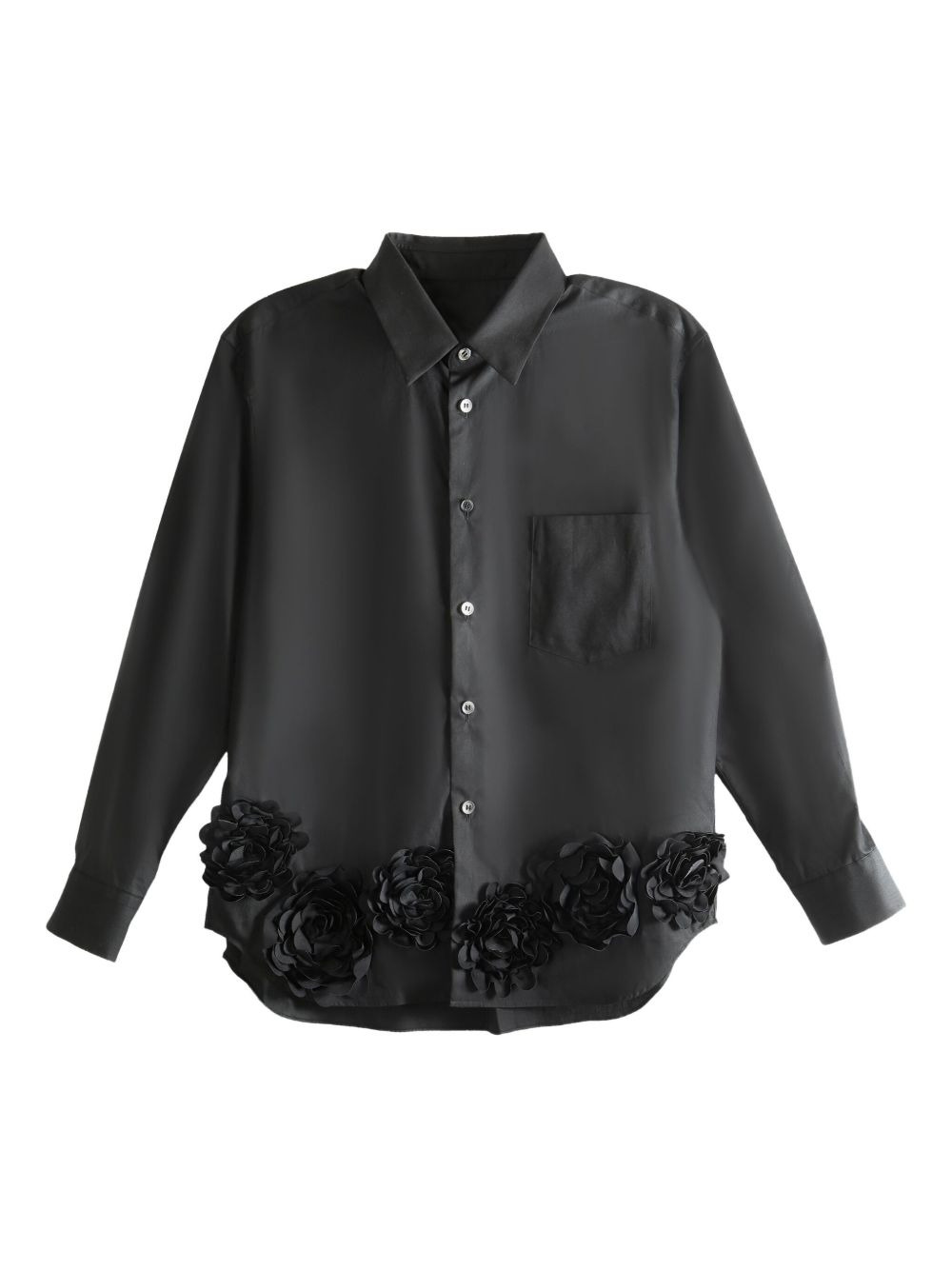 rose-embellished cotton shirt - 1