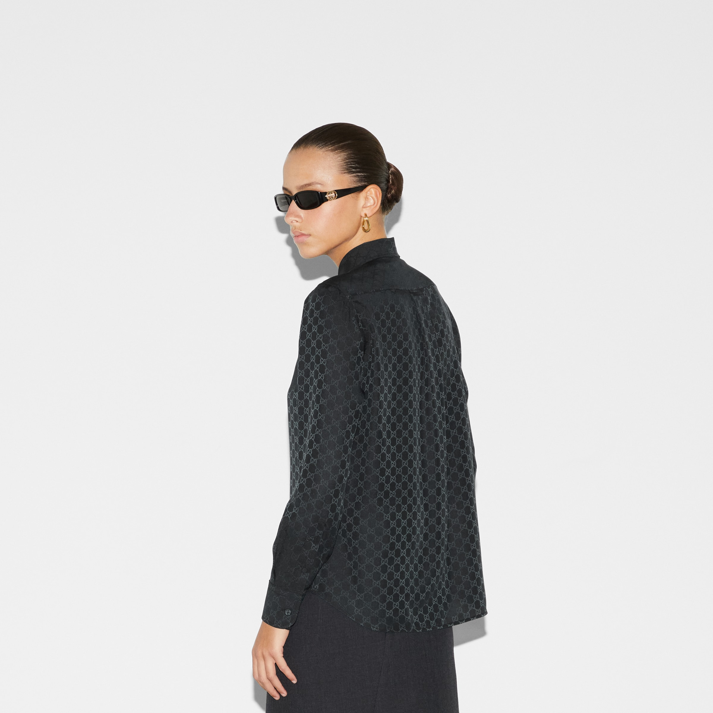 GG crêpe silk shirt - 4