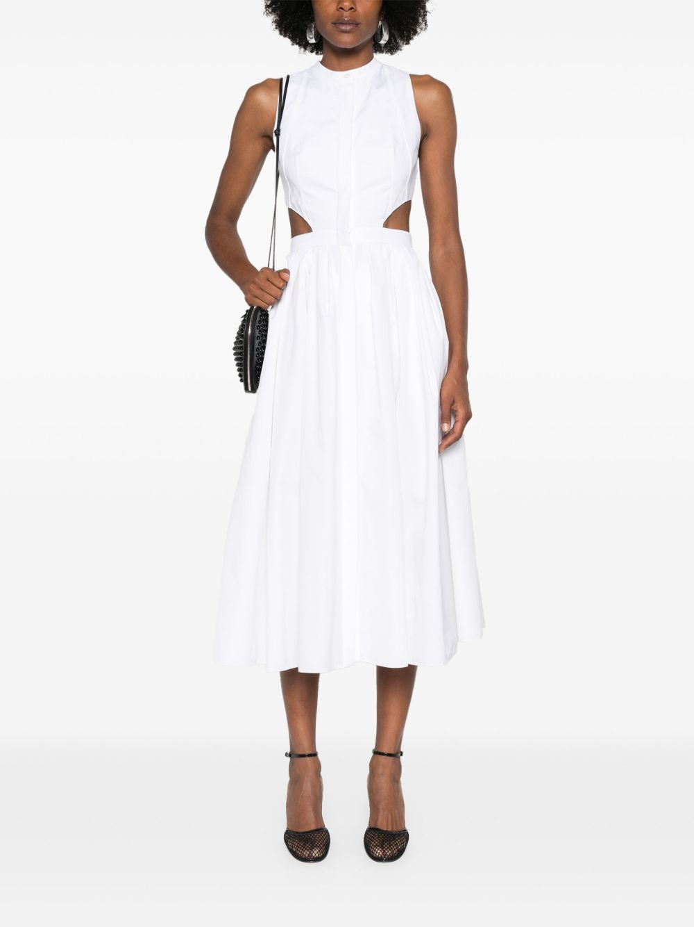 sleeveless cut-out flared dress - 2