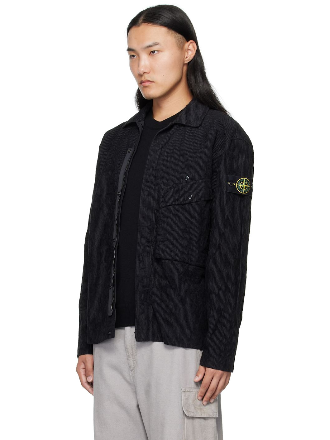 Black 1200020 Wrinkled Corduroy 500-TC Jacket - 4