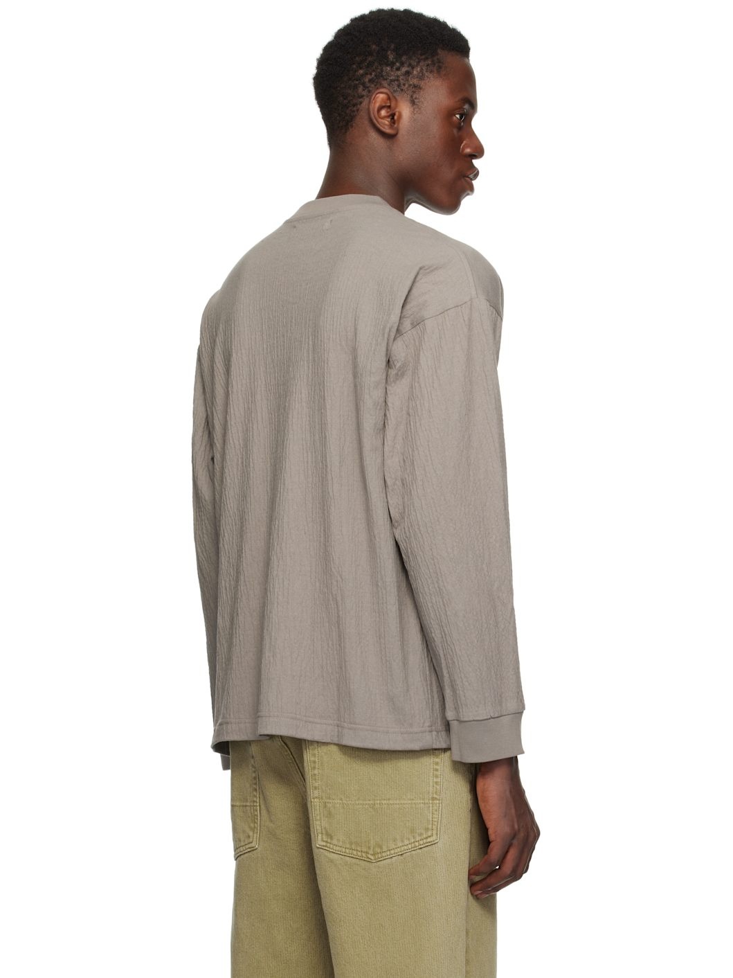 Taupe Crinkle T-shirt - 3