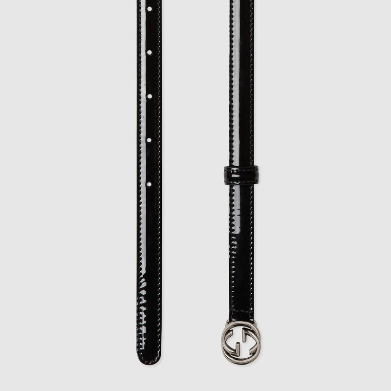 GUCCI Thin patent Double G belt outlook