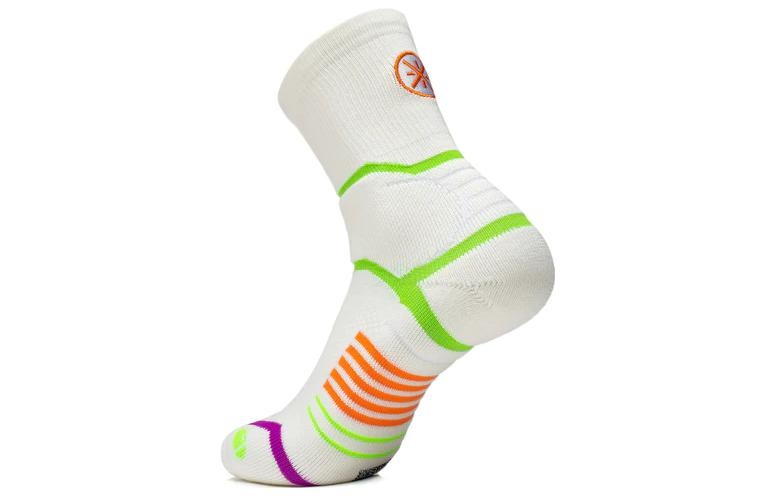 Li-Ning Way Of Wade Basketball Socks 'White Green Purple' AWLT017-2 - 3