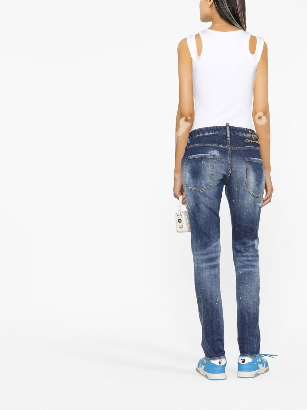 distressed-finish denim jeans - 4
