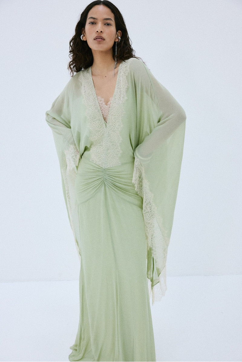 EVITA MAXI DRESS IN MINT GREEN VISCOSE GEORGETTE 6
