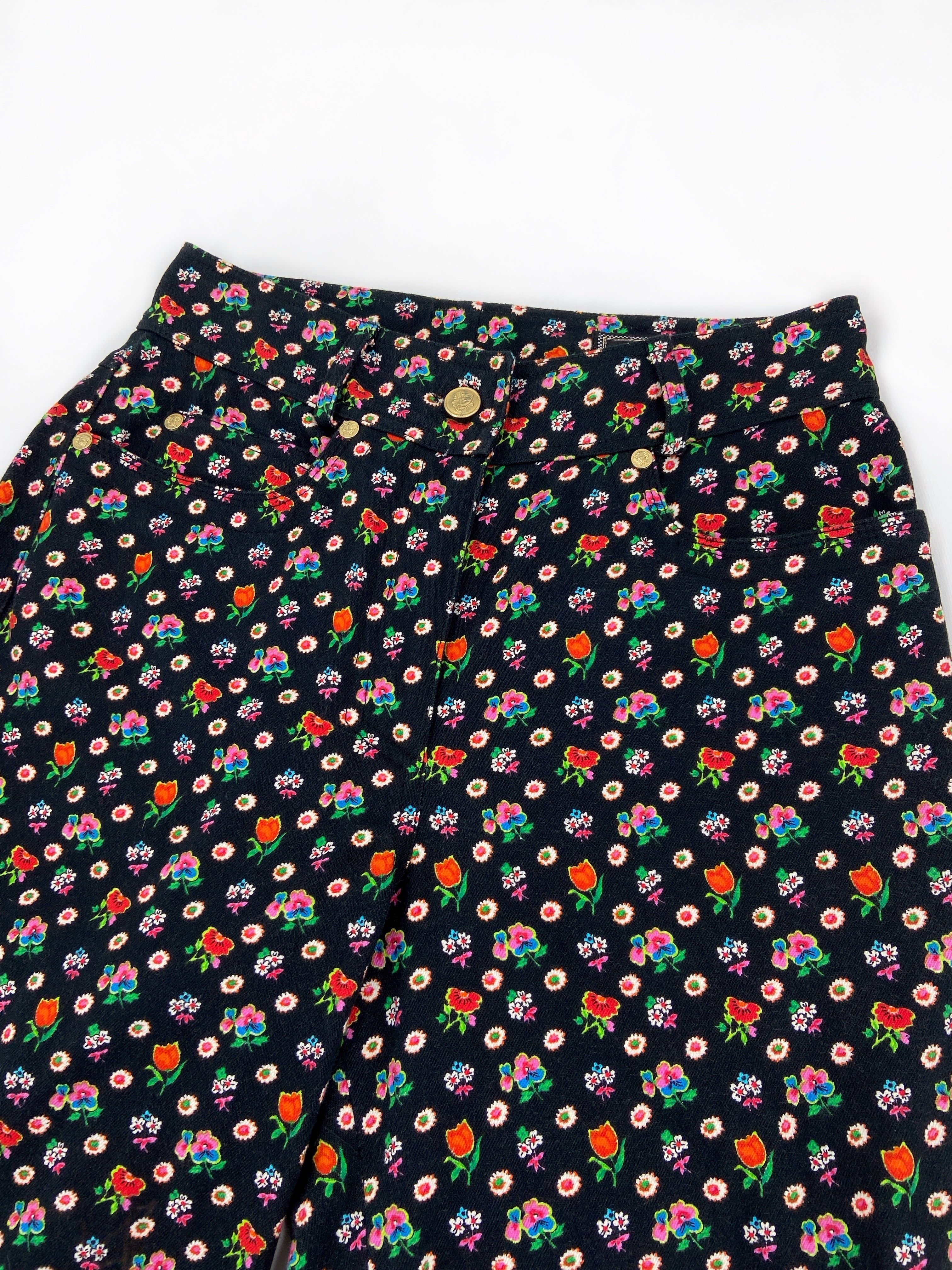 Gianni Versace Spring 1993 Iconic Floral Print Jeans 40 - 6
