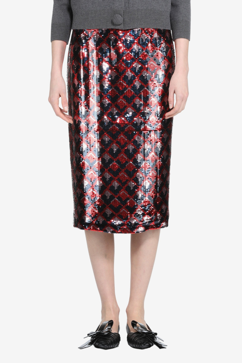 PENCIL SKIRT WITH SEQUINED FABRIC 1