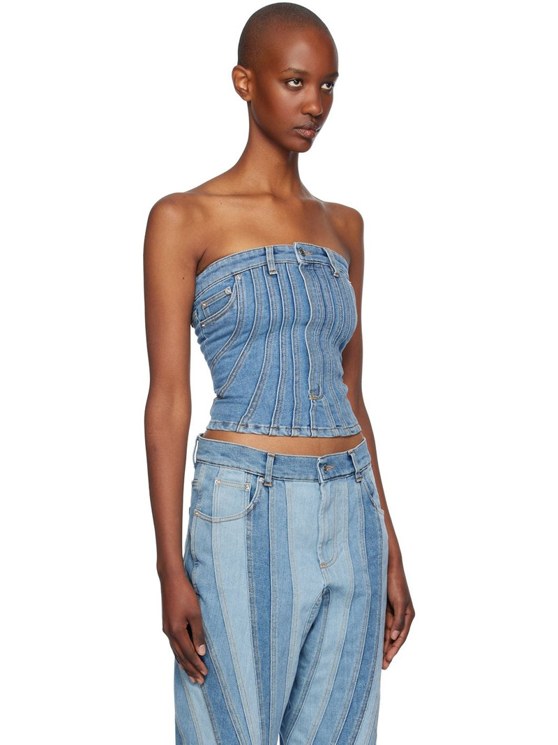 Blue Spiral Denim Bustier 2