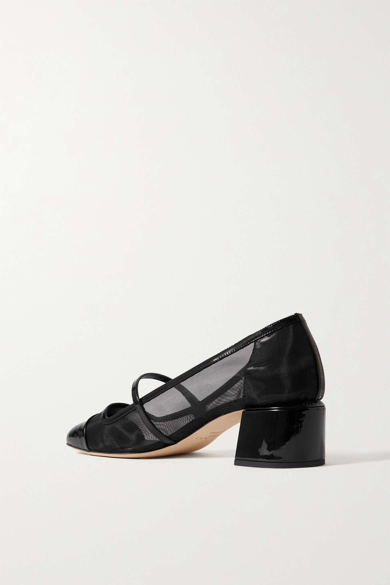 Elisa 45 mesh and patent-leather Mary Jane pumps - 3