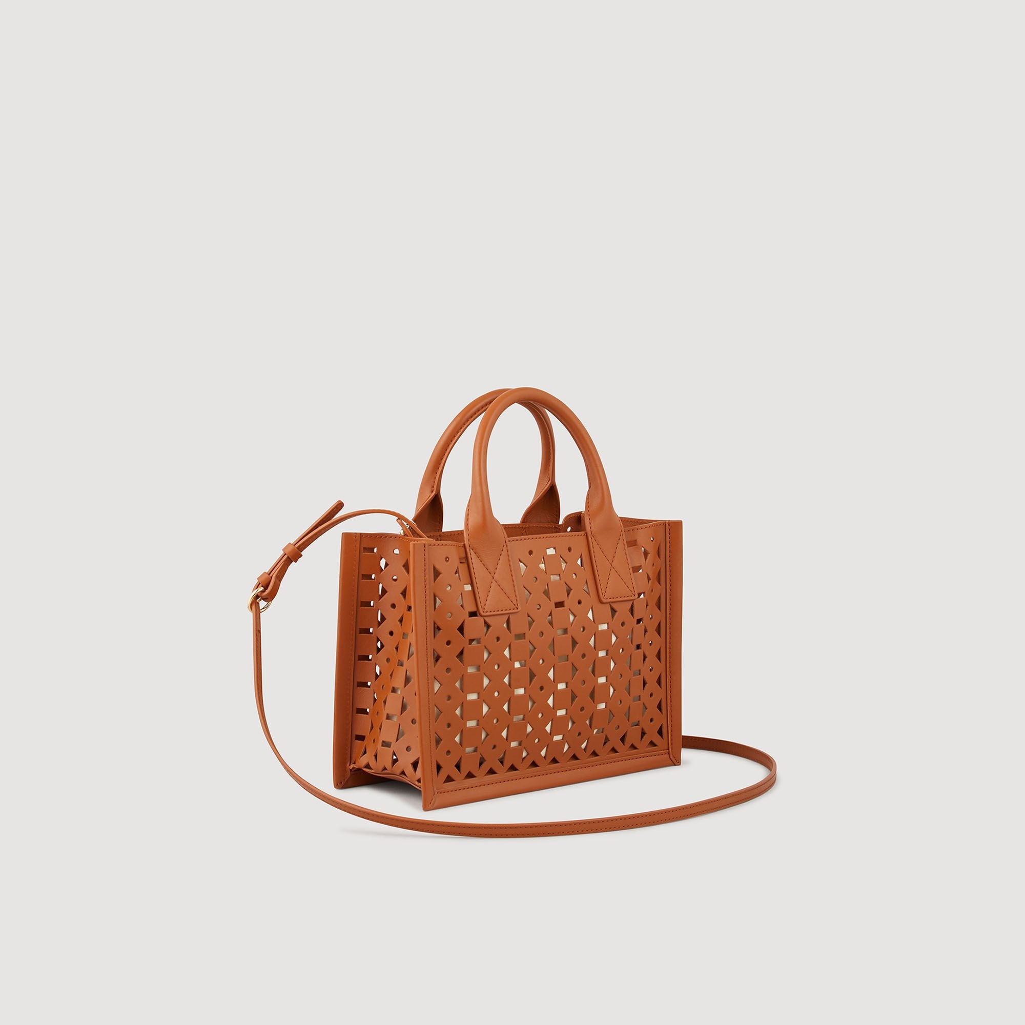 SMALL PUNCHED LEATHER KASBAH TOTE - 3
