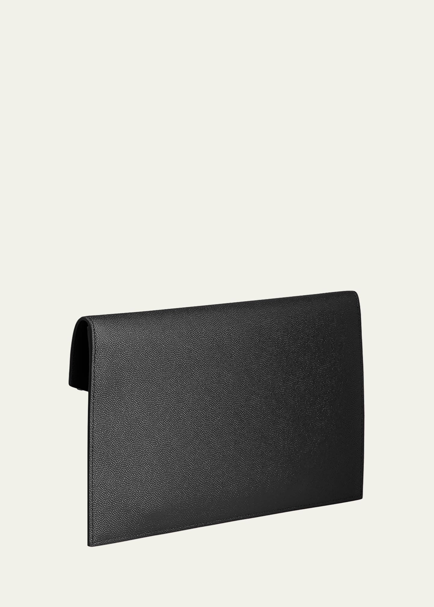 Uptown Medium YSL Monogram Grain de Poudre Pouch Bag - 3