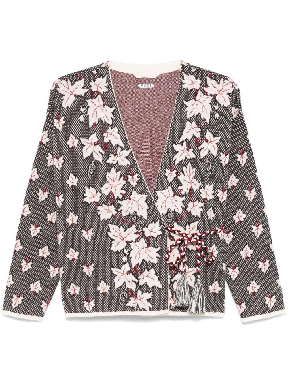 maple-jacquard cardigan - 1